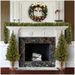 Christmas Wreath Reef For Front Door Window 24 Inch Pine Artificial Garland With Bowknot, Bells, Deer, Red Berries, Flower Gifts For Christmas Party Decor_maomaolike.com