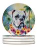 White Boxer Luau Large Sandstone Coasters Pack Of 4 Absorbent Round Coasters Decor Gifts For Men Or Women, 4 In, Multicolor_maomaolike.com