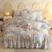 2026 Spring New Pure Cotton Printed Duvet Cover Bed Skirt Four-Piece Four Seasons Pastoral Style Bedding Set Suitable For_maomaolike.com