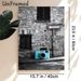 Vintage Camera Painting Poster, Stylish Monochrome Street Scene With Turquoise Accent Camera Poster, Eye-catching Contrast Decor For Photography_maomaolike.com