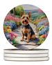 Australian Terrier Spring Garden Large Sandstone Coasters Pack Of 4 Absorbent Round Coasters Decor Gifts For Men Or Women, 4 In, Multicolor_maomaolike.com