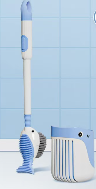 New Spray Whale Refillable Suction Cup Brush No Dead Angle With Bottom Silicone Bathroom Toilet Cleaning Magic Tool_maomaolike.com