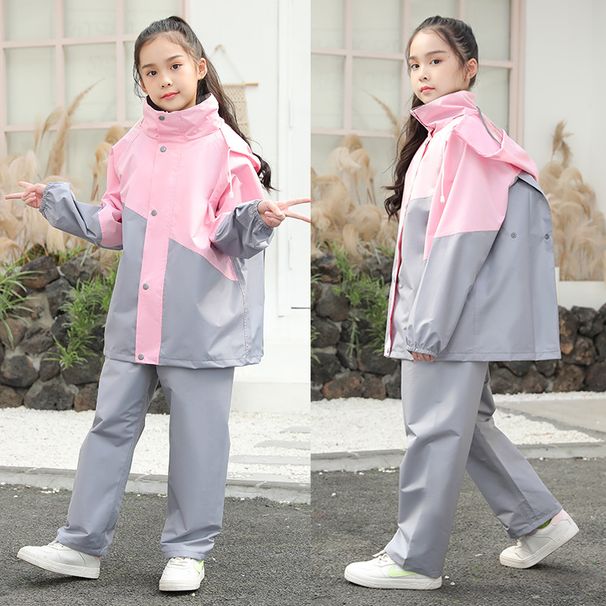 Kids Raincoat White | Waterproof Hooded Children Rain Jacket Home Office - 891_maomaolike.com