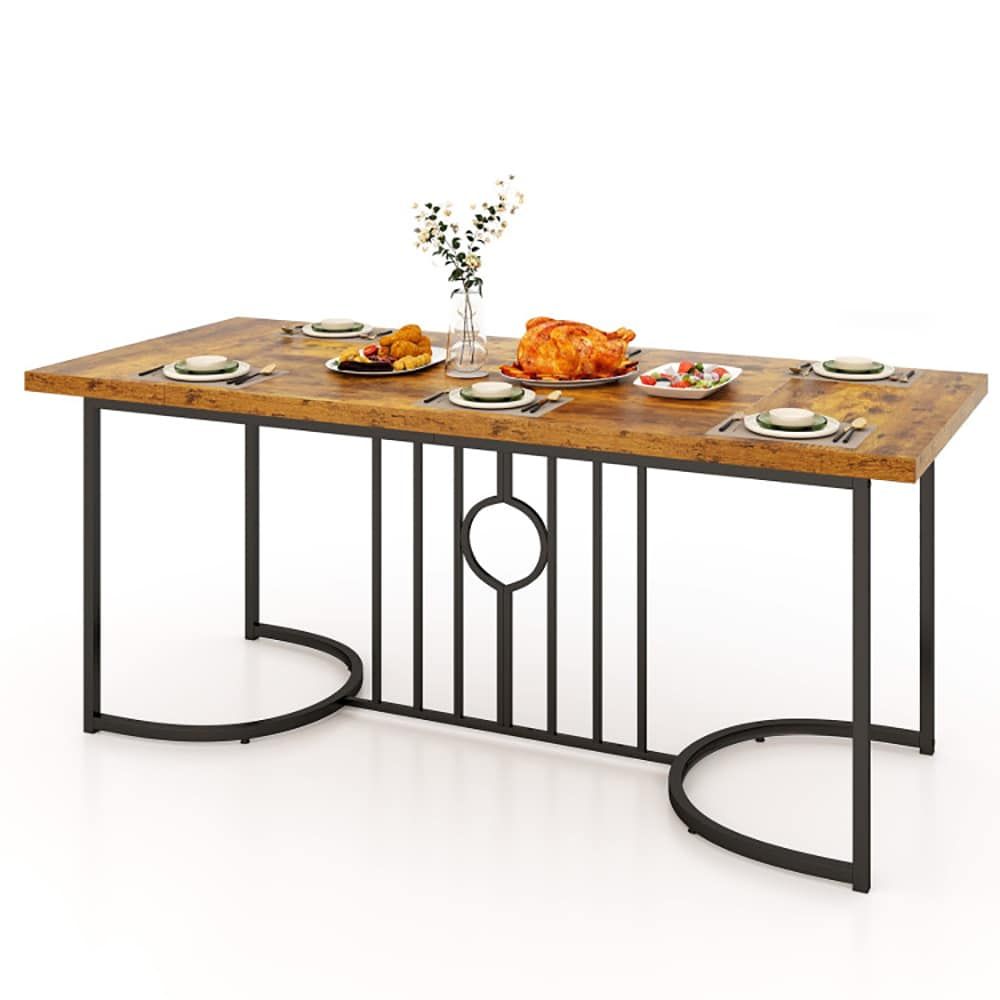 71 Inch Large Dining Table For 6-8 People Rectangular Wood Kitchen Table_maomaolike.com