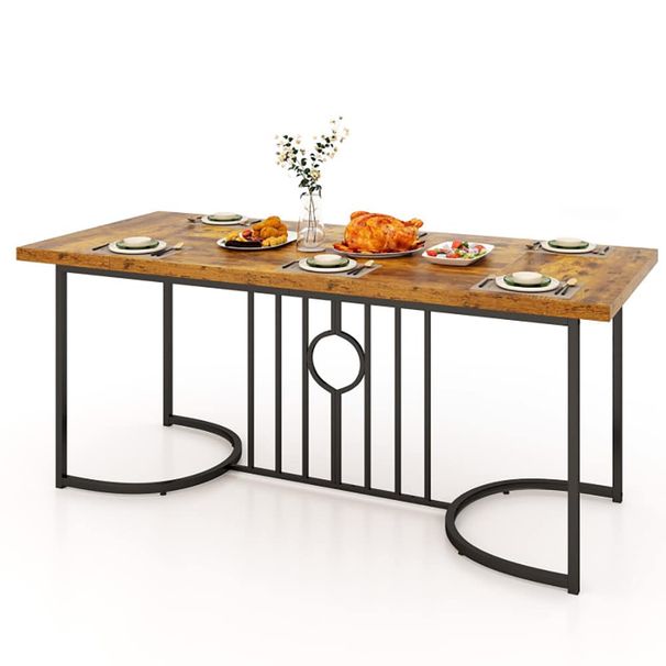 71 Inch Large Dining Table For 6-8 People Rectangular Wood Kitchen Table_maomaolike.com