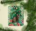 Havana Brown Cat By The Christmas Tree Porcelain Ornament Christmas Tree Hanging Decorations For Home Christmas Holiday, Rectangle, Gift, Multicolor_maomaolike.com