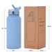 1L Sports WATER BOTTLE With Handle And Straw,Stainless Steel Large Capacity Vacuum Flasks,Drinkware,Large Mouth Gym_maomaolike.com