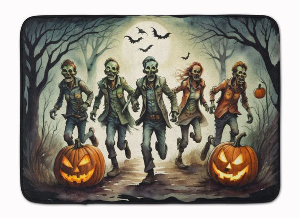 Zombies Spooky Halloween Memory Foam Kitchen Mat Machine Washable Anti-Fatigue Mat Cushion Comfort Bath Mat Or Kitchen Rug_maomaolike.com