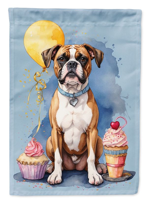 Boxer Happy Birthday House Flag Large Porch Sleeve Pole Decorative Outside Yard Banner Artwork Wall Hanging, Polyester, House Size, Multicolor_maomaolike.com