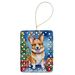 Corgi Christmas Reindeer Porcelain Ornament Christmas Tree Hanging Decorations For Home Christmas Holiday, Rectangle, Gift, Multicolor_maomaolike.com