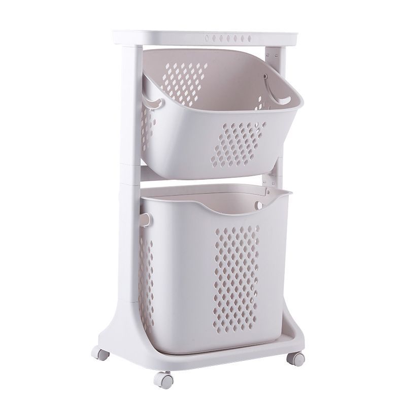 Multi-functional Organizing Shelving Bathroom Sorting Dirty Laundry Basket Plastic Large Mobile Storage Basket_maomaolike.com
