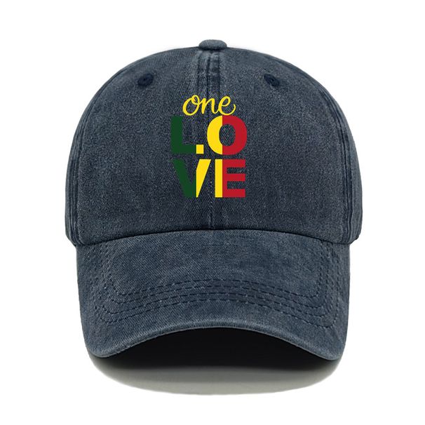 Unisex one love printed baseball cap Washed cotton retro sports sun hat Running visor_maomaolike.com
