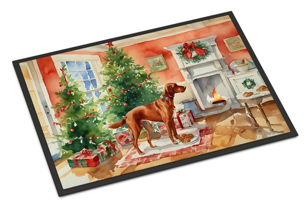 Redbone Coonhound Christmas Cookies Doormat Front Door Mat Indoor Outdoor Rugs For Entryway, Non Slip Washable Low Pile, 24H X 36W_maomaolike.com