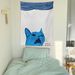 Blue Cat's Emo Moment INS Healing Vertical Version High-End Abstract Bedroom Headboard Decorative Wall Art Hanging Cloth_maomaolike.com
