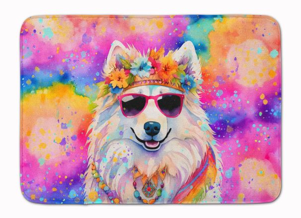 Samoyed Hippie Dawg Memory Foam Kitchen Mat Machine Washable Anti-Fatigue Mat Cushion Comfort Bath Mat Or Kitchen Rug_maomaolike.com