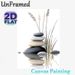 Zen Stones Painting Poster, Minimalist Serene Stacked Stones With Grass & Reflection Poster, Calming Decor Ideal For Bedroom, Meditation Space And_maomaolike.com