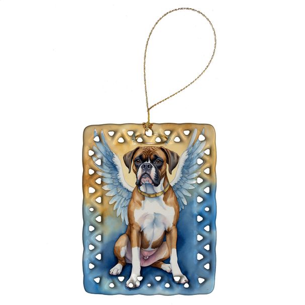 Boxer My Angel Porcelain Ornament Christmas Tree Hanging Decorations For Home Christmas Holiday, Rectangle, Gift, Multicolor_maomaolike.com