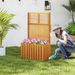 Wooden Raised Garden Bed With Privacy Screen Waterproof Teak Oil Finish For Outdoor Spaces, Yards, Porches, Gardens, Balconies, Etc_maomaolike.com