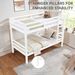 Twin Over Twin Bunk Bed With Thick Posts,Wooden Bunk Bed With High Guardrail And Ladder For Kids, Teens, Dorm Rooms, And Guest Rooms,No Box Spring Needed,White_maomaolike.com