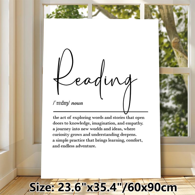 Reading Definition Painting Poster, Minimalist Elegant Typographic Poster, Inspirational Literary-themed Decor Ideal For Library, Study Room And_maomaolike.com