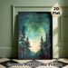 Starry Forest Inspirational Quote Painting Poster, Serene Watercolor-style Starry Night Pine Forest Poster, Thought-provoking Motivational Quote Decor_maomaolike.com