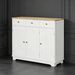 Modern Sideboard With Rubberwood Top, Buffet Cabinet With Storage Cabinets_maomaolike.com