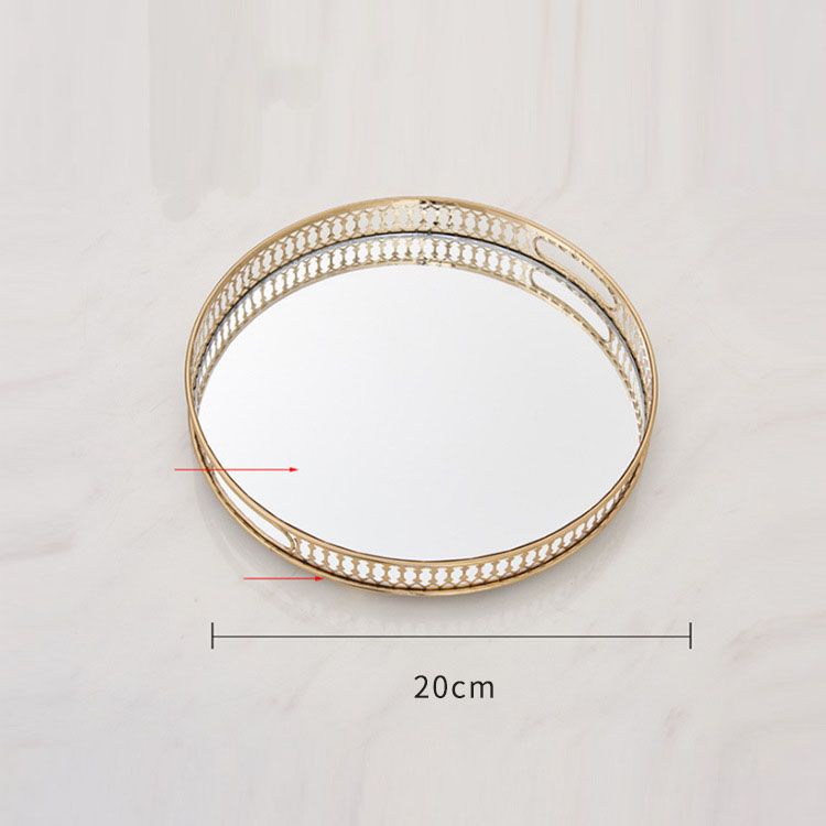 choiceness Vintage Mirror Tray - Jewelry/Desktop Display Plate_maomaolike.com