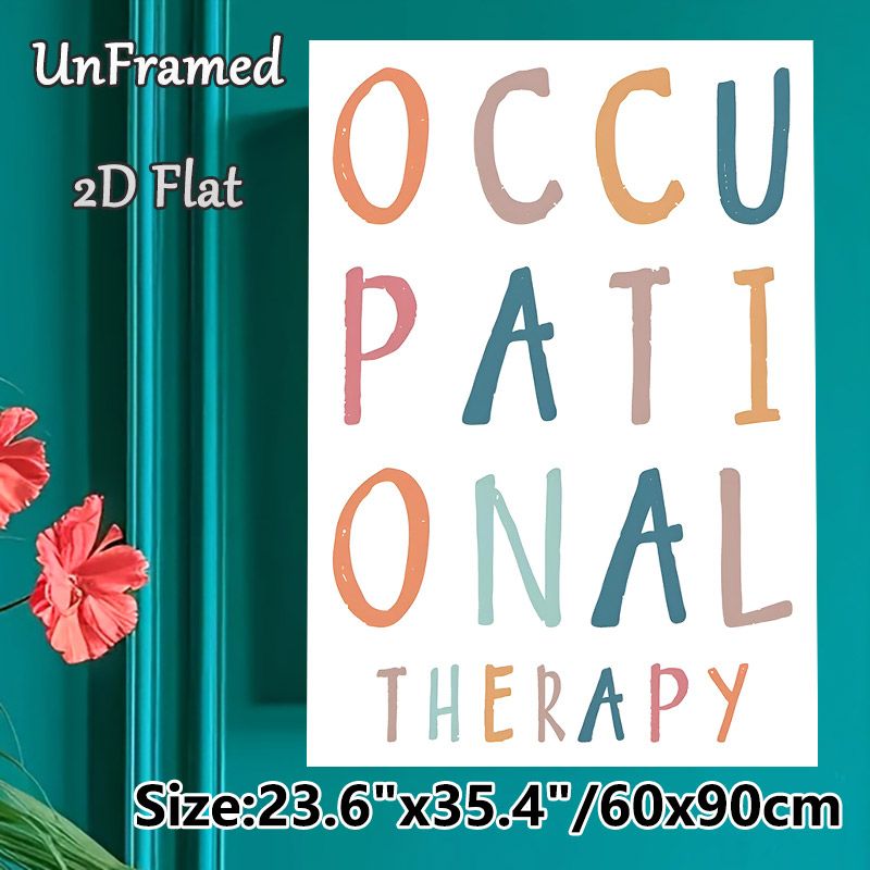 Occupational Therapy Painting Poster, Pastel-colored Hand-drawn Lettering Poster, Gentle Colorful Typographic Design, Suitable For Therapy Clinics And_maomaolike.com