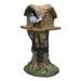 Concrete Bird House With Pedestal - Outdoor Concrete Bird House For Patio Backyard Patio Backyard Outdoor Garden Outside Decoration_maomaolike.com