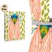 Cicada Themed Painting Poster, Vibrant Bohemian Style Colorful Cicada & Leaf Pattern Poster, Eye-catching Nature-inspired Decor For Living Room_maomaolike.com
