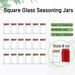 18 PCS Square Seasoning Jar Pepper Seasoning Bottle Pepper Powder Bottle 240ml Bamboo Wood Glass Seasoning Tank Square Spice Bottle_maomaolike.com