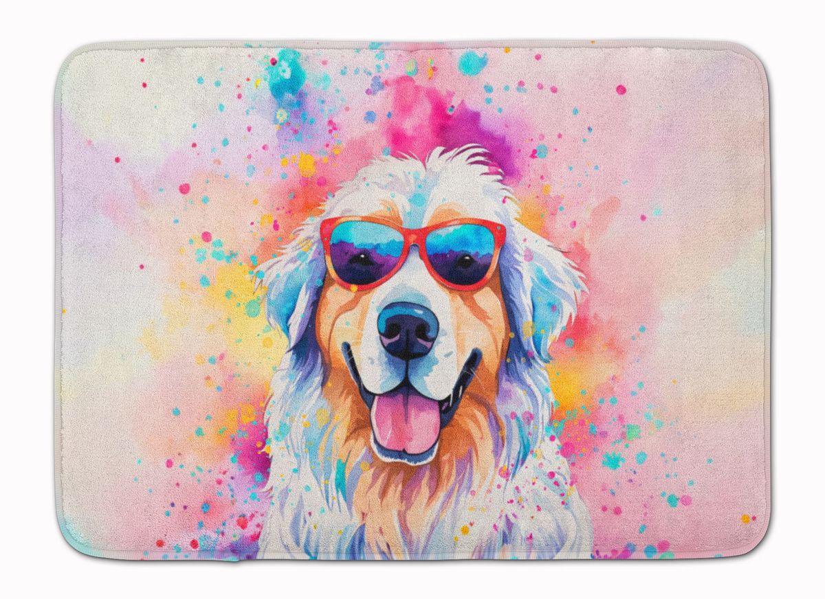 Great Pyrenees Hippie Dawg Memory Foam Kitchen Mat Machine Washable Anti-Fatigue Mat Cushion Comfort Bath Mat Or Kitchen Rug_maomaolike.com