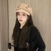 Hot Sale New Pleaed Bere For Women Lady Elegan Solid Color Fla Top Ocagonal Peaked Cap Simple Sof Newsboy Painer Aris_maomaolike.com
