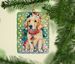 Golden Retriever Christmas Porcelain Ornament Christmas Tree Hanging Decorations For Home Christmas Holiday, Rectangle, Gift, Multicolor_maomaolike.com