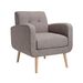 Mid-Century Modern Fabric Accent Armchair Single Sofa With Rubber Wood Legs For Living Room_maomaolike.com