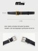 New Luxury Cowhide Leather For Women Adjustable Square Alloy Buckle Waist Belt For Jeans Dress Daily Office Outfit_maomaolike.com