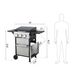 3-Burner Propane Gas BBQ Grill, SS Plancha, 36900BTU Output With Wire Enamel Cooking Grids For Outdoor Barbecue, Foldable Side Table, Hanging Basket, Stainless Steel_maomaolike.com