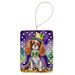 Cavalier Spaniel King Of Mardi Gras Porcelain Ornament Christmas Tree Hanging Decorations For Home Christmas Holiday, Rectangle, Gift, Multicolor_maomaolike.com