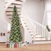 9 Ft Pre-Lit Snow-Dipped Artificial Christmas Tree With Realistic Branches, 460 LED Lights, Pine Cones, Red Berries And 1298 Tips_maomaolike.com