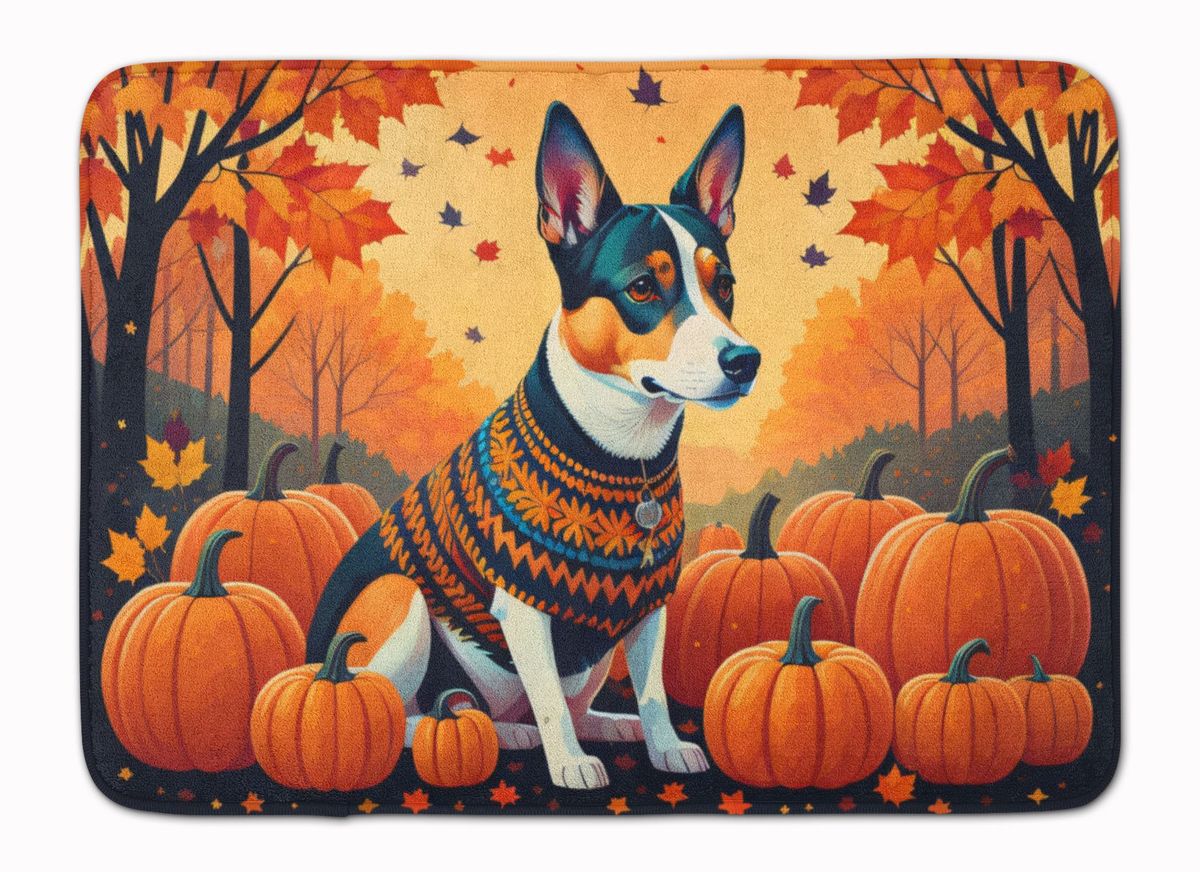 Basenji Fall Memory Foam Kitchen Mat Machine Washable Anti-Fatigue Mat Cushion Comfort Bath Mat Or Kitchen Rug_maomaolike.com
