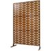 Outdoor & Indoor Privacy Screen Metal Privacy Screen 76" H×48" W, Freestanding Decorative Privacy Screen For Deck Balcony Patio, Privacy Fence Panels For Outside Lawn Garden PS112 BROWN HAMMERTONE_maomaolike.com