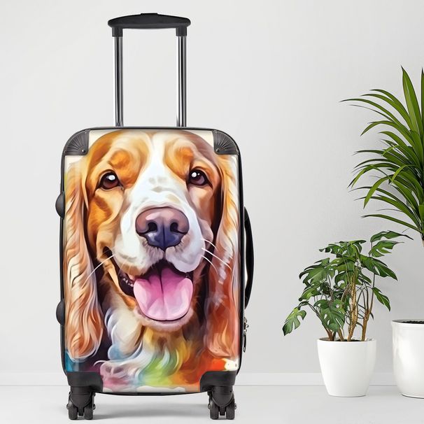 Cocker Spaniel Luggage, 20/24/28 Inch Luggage, Carry-On, Custom Luggage, Luggage Set, Suitcase, Travel, Vacation, Cabin Suitcase, Custom Suitcase, Personalized Luggage_maomaolike.com