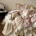 Wholesale INS French Floral Sateen Brushed Four-Piece Princess Style Pleated Lace Bed Skirt Pure Cotton 4-Piece Set_maomaolike.com