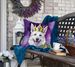 White German Shepherd King Of Mardi Gras Throw Pillow Machine Washable, Indoor Outdoor Decorative Pillow For Couch, Bed Or Patio, 18Hx18W_maomaolike.com