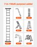 Multi-Purpose Folding Ladder 7-in-1 3 Step 12ft With Scaffolding Plank_maomaolike.com