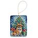 Tibetan Spaniel Christmas Reindeer Porcelain Ornament Christmas Tree Hanging Decorations For Home Christmas Holiday, Rectangle, Gift, Multicolor_maomaolike.com
