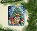 Tibetan Spaniel Christmas Reindeer Porcelain Ornament Christmas Tree Hanging Decorations For Home Christmas Holiday, Rectangle, Gift, Multicolor_maomaolike.com