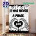 Emo Themed "It Was Never A Phase" Painting Poster, Monochrome Hand-drawn Style Poster, Edgy Design With Skeleton Hands Forming Heart, Ideal For_maomaolike.com
