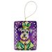 Schnauzer King Of Mardi Gras Porcelain Ornament Christmas Tree Hanging Decorations For Home Christmas Holiday, Rectangle, Gift, Multicolor_maomaolike.com