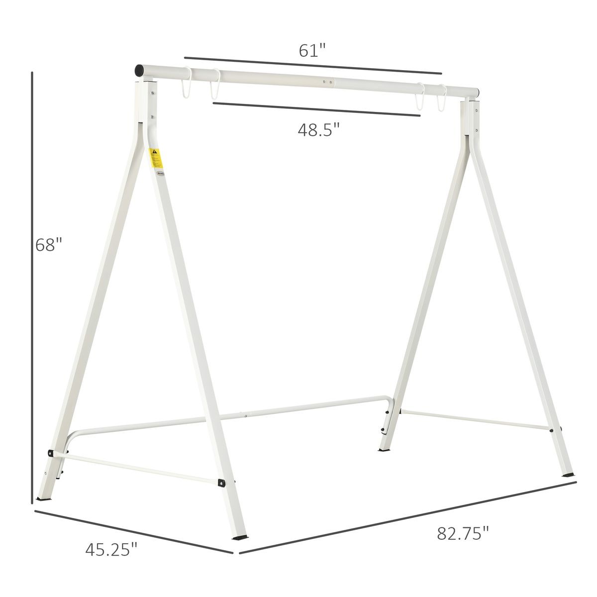 Metal Porch Swing Stand, Heavy Duty Swing Frame, Hanging Chair Stand Only, 528 LBS Weight Capacity, For Backyard, Patio, Lawn, Playground, White_maomaolike.com